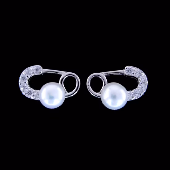 Boucles d'oreilles en argent avec perles d'eau douce pour femmes, bijoux à la mode pour mariage