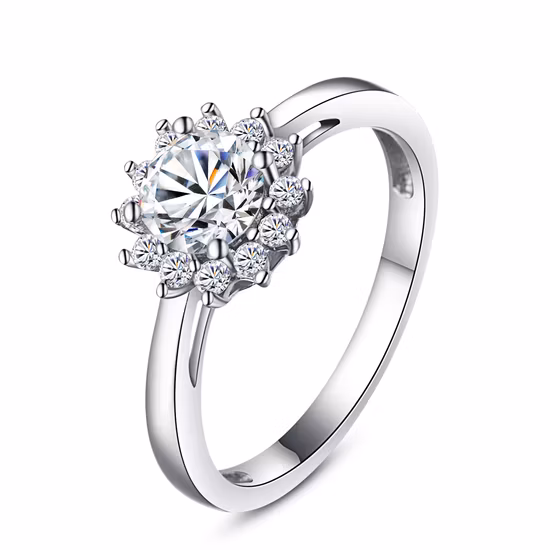 Bague de bijoux fins en argent sterling 925 à la mode avec conception personnalisée CZ pour la vente en gros